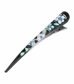 Haarspeld Duckklem Opengewerkt Glitter Bloemen 13cm Zwart..., Verzenden, Nieuw
