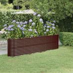 vidaXL Plantenbak 260x40x68 cm gepoedercoat staal bruin, Tuin en Terras, Bloembakken en Plantenbakken, 100 cm of meer, Verzenden