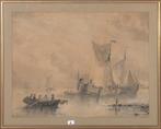 Albert van Beest (1820-1860), Vissersschepen in kalm water