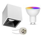 Voordeelset Opbouwspot Set GU10 - Facto - Smart LED - Wifi, Huis en Inrichting, Lampen | Spots, Nieuw, Plafondspot of Wandspot