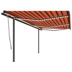 vidaXL Luifel automatisch met LED en windsensor 6x3 m oranje, Tuin en Terras, Verzenden, Nieuw