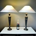Tafellamp (2) - Lange chique stijl - Hout, Stof, Antiek en Kunst