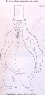 Spotprent met Alfred Hugenberg die uit het Hitler-kabinet..., Verzenden