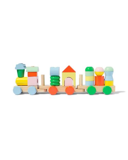 HEMA Houten vormentrein 44cm, Kinderen en Baby's, Speelgoed | Houten speelgoed, Nieuw, Verzenden