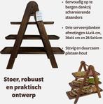 2dekans | Ceruzo Etagere Plataan Hout - 3 Lagen - Hoogte 42, Ophalen of Verzenden, Zo goed als nieuw