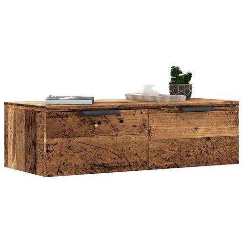 vidaXL Wandkast 68x30x20 cm bewerkt hout oud houtkleurig, Huis en Inrichting, Kasten | Overige, Nieuw, Verzenden