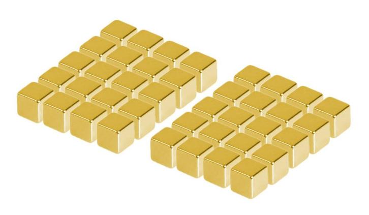Set van 216 sterke magneten (goud, kubus: 5x5x5 mm), Doe-het-zelf en Verbouw, Gereedschap | Handgereedschap, Nieuw, Ophalen of Verzenden