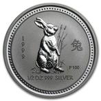 Lunar I - Year of the Rabbit - 1/2 oz 1999 (16.913 oplage), Postzegels en Munten, Zilver, Losse munt, Verzenden