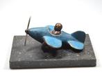 Figuur - Uniek beeldje van een bronzen vliegtuig met piloot, Verzamelen, Luchtvaart en Vliegtuigspotten, Nieuw