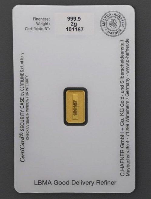 5 gram - Goud - C. Hafner, Postzegels en Munten, Edelmetalen en Baren