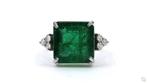 Ring Platina - 8.09ct. tw. Smaragd - Diamant - Groen,, Nieuw