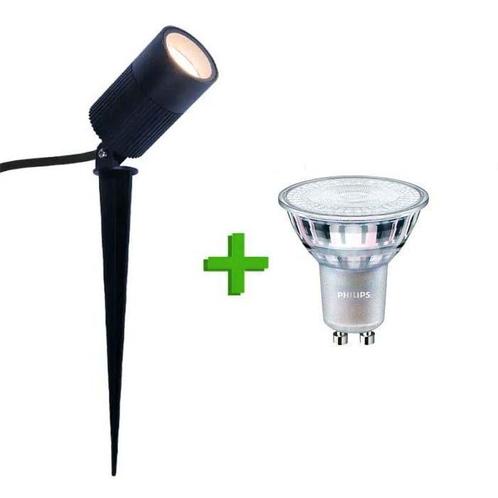 Tuinspot Napels + LED spot GU10 Philips CorePro | 3.5 watt |, Tuin en Terras, Buitenverlichting, Spots, Nieuw, Minder dan 50 watt