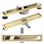REA Ondiepe douchegoot met flens - glans goud - 70 cm - l..., Ophalen of Verzenden, Nieuw