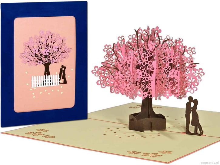 Sakura Kersenbloesem roze kersenboom wenskaart | Valentij..., Diversen, Wenskaarten, Verzenden