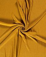 Viscose Tricot Rib Oker, Nieuw, Geel