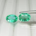 2 pcs Groen Smaragd - 1.59 ct - nternational Colored, Nieuw