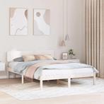 vidaXL Bedframe met hoofdeinde Wit 160 x 200 cm Massief, Huis en Inrichting, Slaapkamer | Bedden, Verzenden, Nieuw, Wit, Hout