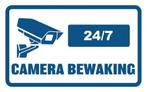 10 x 6 cm| 5x Camera Bewaking stickers blauw opdruk, Verzenden, Nieuw