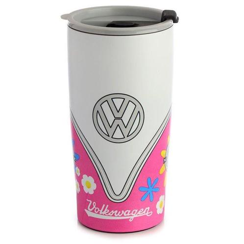 RVS Thermosbeker 500ml  Roze Summer Love - Volkswagen T1 NIE, Huis en Inrichting, Keuken | Keukenbenodigdheden, Nieuw, Ophalen of Verzenden