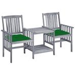 vidaXL Tuinstoelen met tafeltje en kussens massief, Tuin en Terras, Verzenden, Nieuw, Hardhout, Tuinset