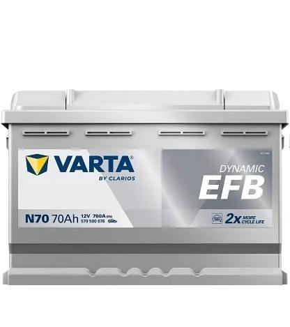 Varta Auto accu 12 volt 70 Ah EFB Dynamic type N70, Auto-onderdelen, Accu's en Toebehoren, Nieuw, Ophalen of Verzenden