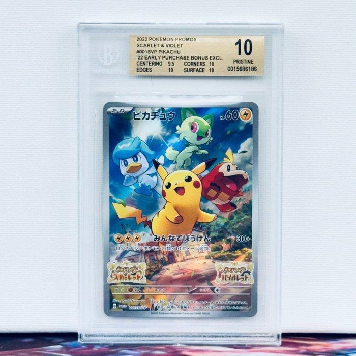 Pokémon Graded card - Pikachu #001 - Pokémon - Beckett 10, Hobby en Vrije tijd, Verzamelkaartspellen | Pokémon