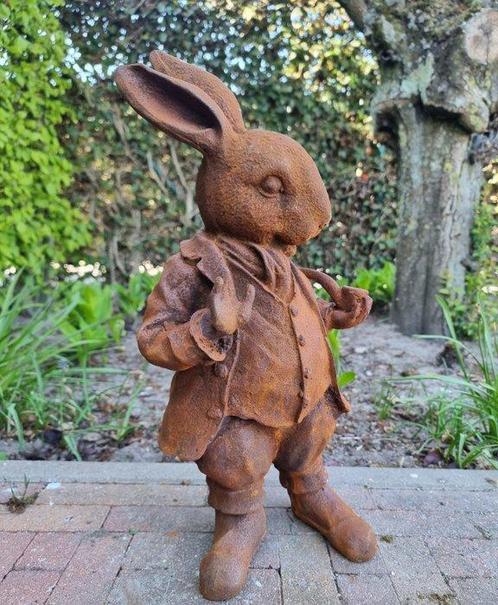 Beeldje - Haas met pijp - IJzer, Antiek en Kunst, Curiosa en Brocante