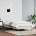 vidaXL Bedframe kunstleer crèmekleurig 100x200 cm, Overige materialen, 100 cm, Eenpersoons, Verzenden