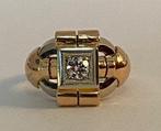 Ring - 18 karaat Geel goud, Witgoud Diamant, Sieraden, Tassen en Uiterlijk, Antieke sieraden