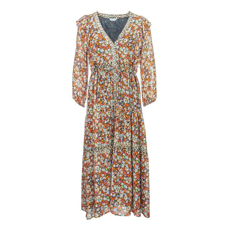 Frogbox • maxi bloemen jurk • 36, Kleding | Dames, Jurken, Oranje, Nieuw, Maat 36 (S), Verzenden