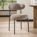 *WOONWINKEL* Zandkleur Eetkamerstoel Met Ronde Zitting, Verzenden, Nieuw, Stof