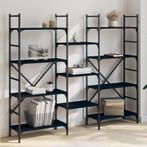 vidaXL Boekenkast 160x28,5x136,5 cm bewerkt hout zwart, Huis en Inrichting, Verzenden, Nieuw, Overige houtsoorten