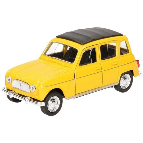 Modelauto Renault 4 geel 11 cm - Modelauto, Hobby en Vrije tijd, Modelauto's | Overige schalen, Verzenden
