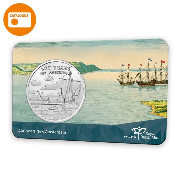 400 jaar Nieuw-Amsterdam – penning in coincard, Postzegels en Munten, Munten | Nederland, Verzenden