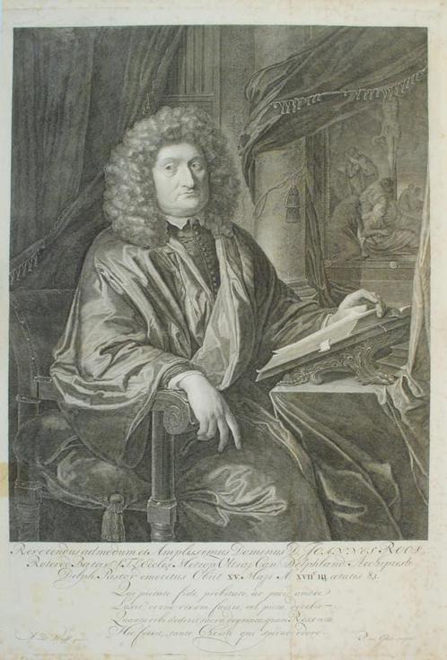 Portrait of Johannes Roos, Antiek en Kunst, Kunst | Etsen en Gravures