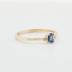Zonder Minimumprijs - Ring 14 kt. - 0.32ct. tw. Saffier, Nieuw