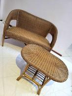 Fauteuil (2) - Bamboe, riet - Fauteuil en tafel