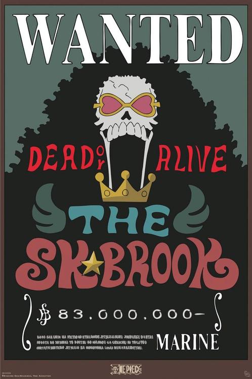 Poster One Piece Wanted Brook 61x91,5cm, Verzamelen, Posters, Nieuw, A1 t/m A3, Verzenden