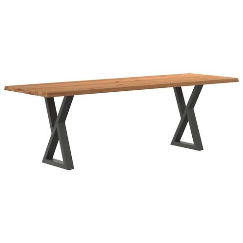vidaXL Eettafel met natuurlijke rand 240x80x74 cm eikenhout, Huis en Inrichting, Tafels | Eettafels, Nieuw, Verzenden