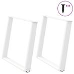 vidaXL Eettafelpoten 2 st U-vormig 100x(72-73) cm staal wit, Verzenden, Nieuw