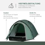 TRUUSK 2-Persoons Campingtent - Grijs - 190T Polyester - Gla, Caravans en Kamperen, Verzenden, Nieuw