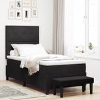 vidaXL Boxspring Bed met Matras & Bank Zwart 100x200 cm, Huis en Inrichting, Slaapkamer | Bedden, 100 cm, Eenpersoons, Verzenden