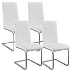 4 Eetkamerstoelen / stoel - Vegas - Kunstleer - Wit, Nieuw, Leer, Vier, Modern