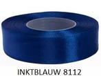 Satijn lint inkt blauw in diverse maten, Ophalen of Verzenden, Nieuw, Feestartikel, Geboorte of Huwelijk