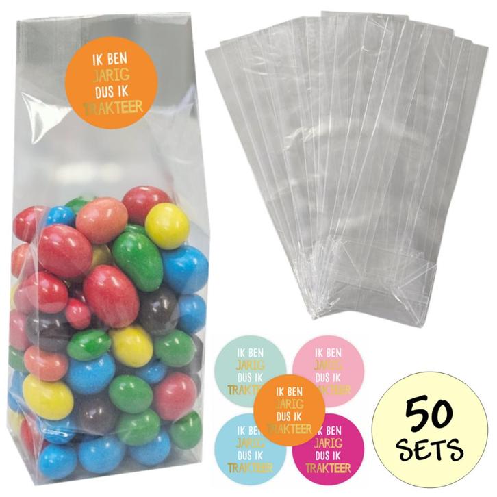 Fako Bijoux® - Uitdeelzakjes Met Sluitstickers - 50 Stickers, Diversen, Cadeauverpakkingen, Verzenden