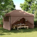 vidaXL Partytent inklapbaar pop-up met 4 zijwanden bruin, Verzenden, Nieuw, Partytent