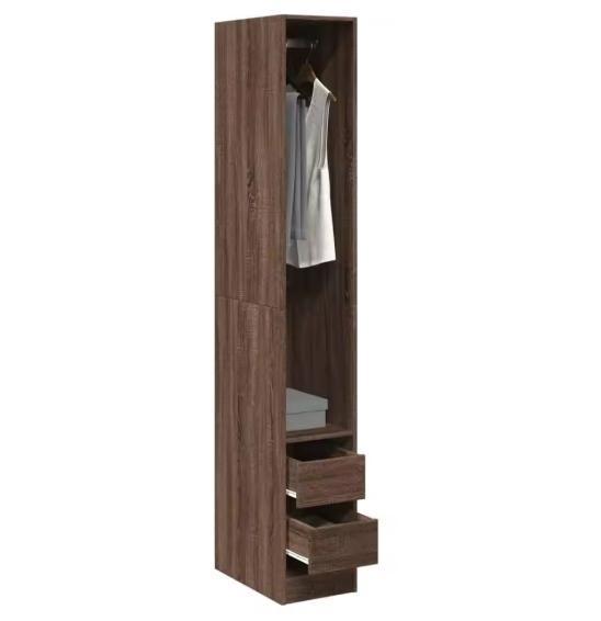 Garderobekast Eikenlook – Smalle Houten Opbergkast 200 cm, Huis en Inrichting, Kasten | Kledingkasten, Nieuw, Verzenden