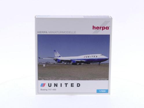 Schaal 1:500 Herpa 507172 United Airlines - Boeing 747-40..., Hobby en Vrije tijd, Modelbouw | Vliegtuigen en Helikopters, Gebruikt
