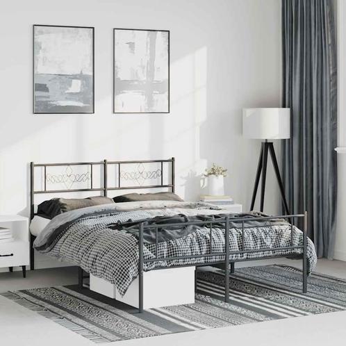 Bedframe Metaal Zwart 150x200 - 45% Korting - Tweedekansje, Huis en Inrichting, Slaapkamer | Bedden, 160 cm, 200 cm, Zwart, Nieuw