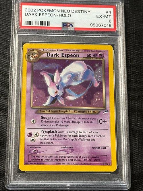 Pokémon - 1 Graded card - dark espeon - PSA 6, Hobby en Vrije tijd, Verzamelkaartspellen | Pokémon